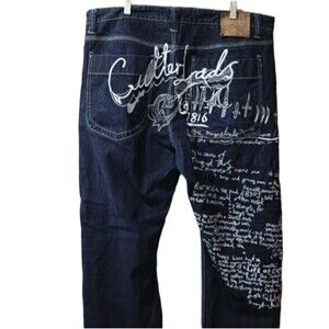 Artful Dodger Y2K Heavily Embroidered Skeleton Streetwear Baggy Hip Hop Jean's 4